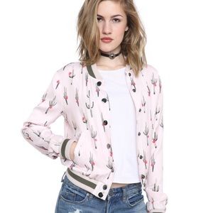 Dolce Vita Cactus Print Bomber Jacket